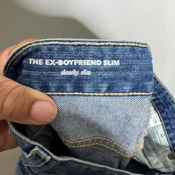 AG‎ Adriano Goldschmied Ex-Boyfriend Slim Jeans 28R Distressed Stretch Blue - Picture 3 of 16